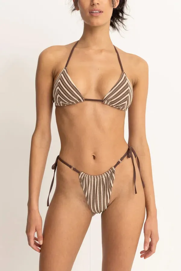 Rhythm Womens Bikini Top Terry Sands Stripe Slide Tri Relaxing Style