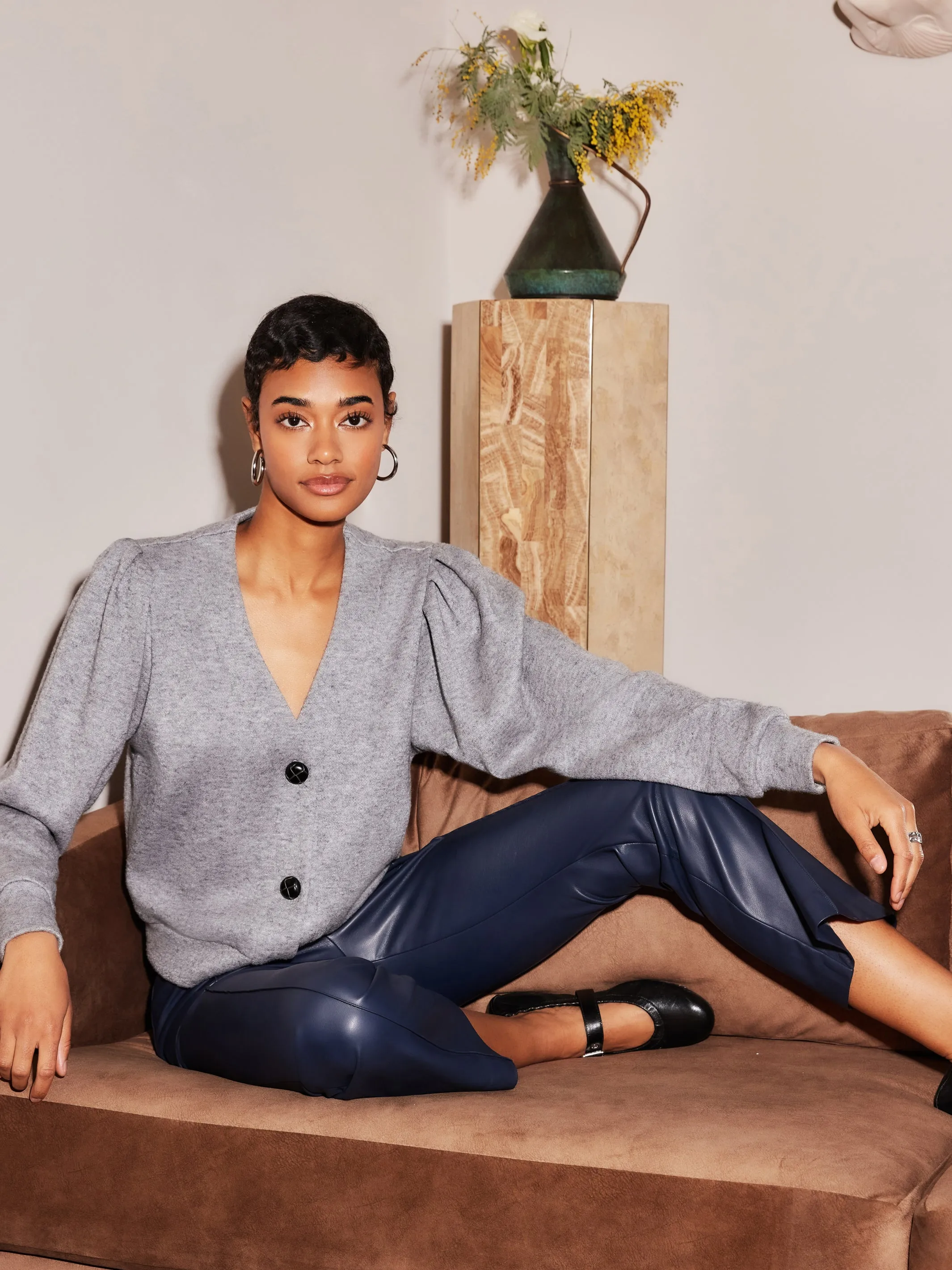 Madeline Cardigan MicrofiberBlend Texture