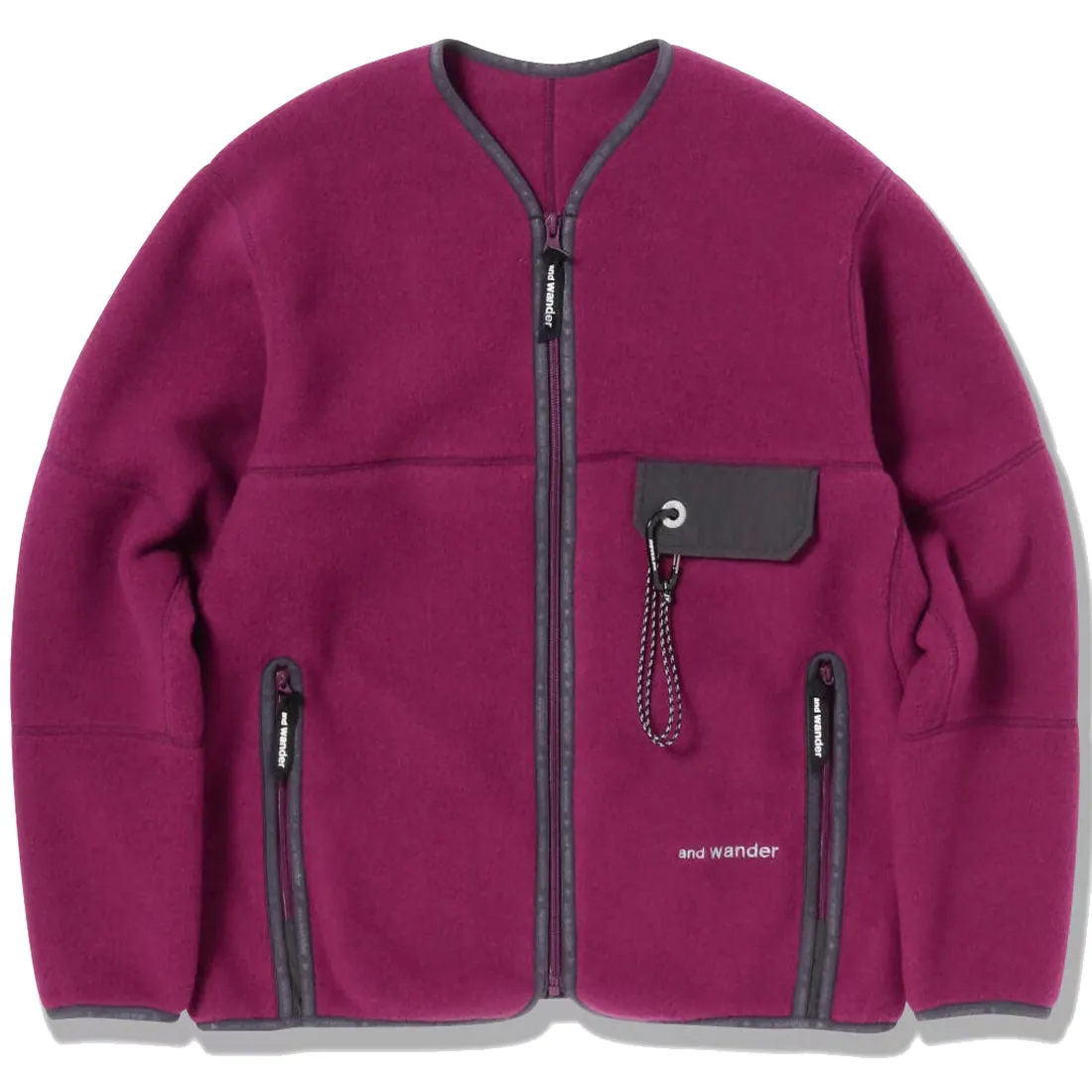 Tubular Knit Method Weekend Outfit And Wander Womens Wool Fleece Cardigan Purple