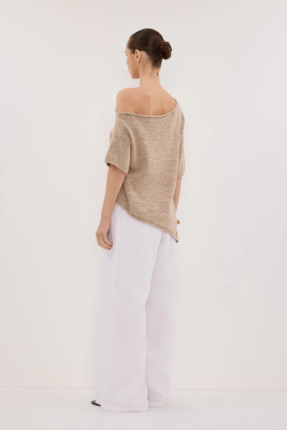 RICK NATURAL ASYM KNIT TOP Dimensional Stability Weave