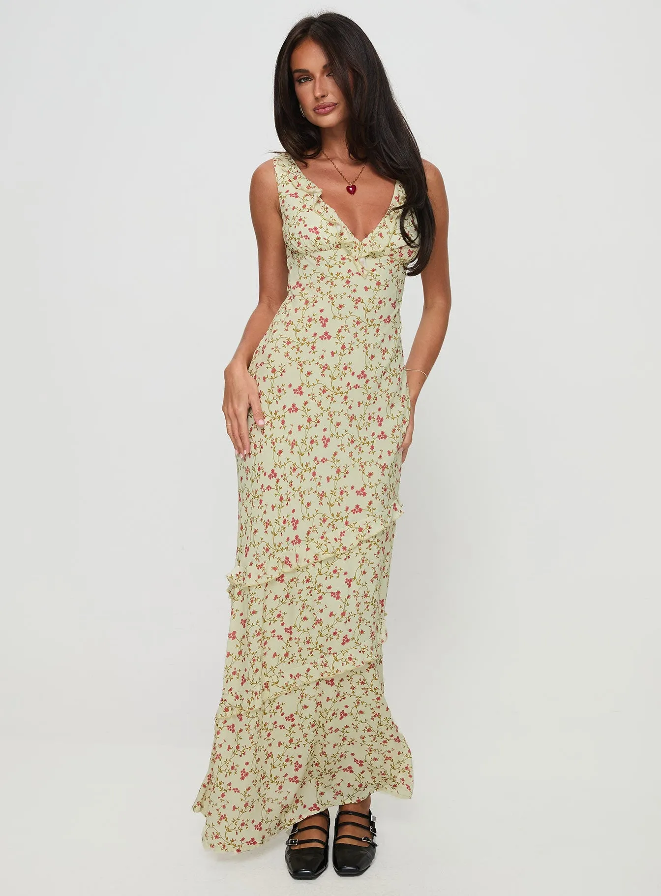 Ridgewood Maxi Dress Beige Floral Professional Look