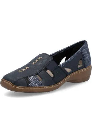 Quick Flow Adult Ease Rieker 41385-15 in blue Ladies summer slip on shoe