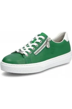Flexible Rocker Sole Rieker L59L1-52 in Green ladies sneaker