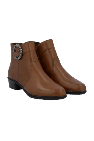 Rieker Ladies Boots Y0797-24 in brown Quiet Chic Tactile Grip Pattern
