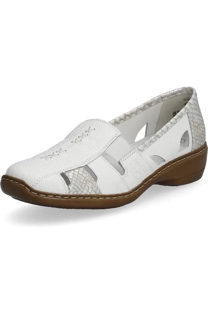 Rieker Ladies shoes 41385-80 White Calm Mood Block Walk