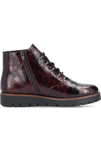 All Terrain Stylish Commuters Rieker Ladies Shoes 44902-35 Bordeaux