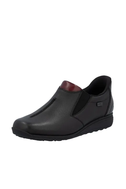 Rieker Ladies Shoes 47253-00 in Black Easy Wear