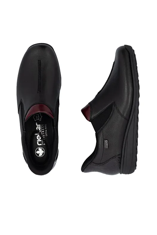 Non Weighted Movement Garden Mood Rieker Ladies Shoes 47253-00 in Black