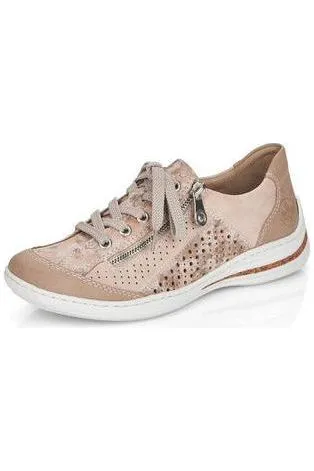 Waterproof Standing All Rieker ladies shoes M35G6-31 in Rosa