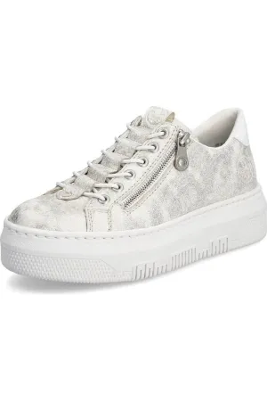 Rieker ladies sneakers M1953-60 in beige gold Dark Edge