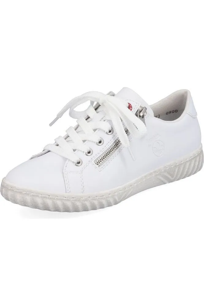 Rieker Ladies sneakers N0900-81 in white Love Path Luggage Fit