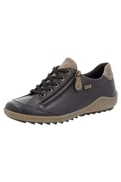 Reinforced toe cap Rieker R1402-08 in Black combi