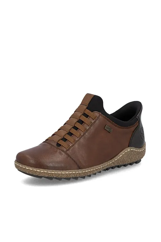 Modern Rieker Shoe L7562-22 chestnut slip on waterproof shoe