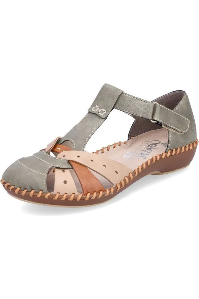 Anatomical Toe Shape Core Flex Rieker Womens M1655-54 Green Combi