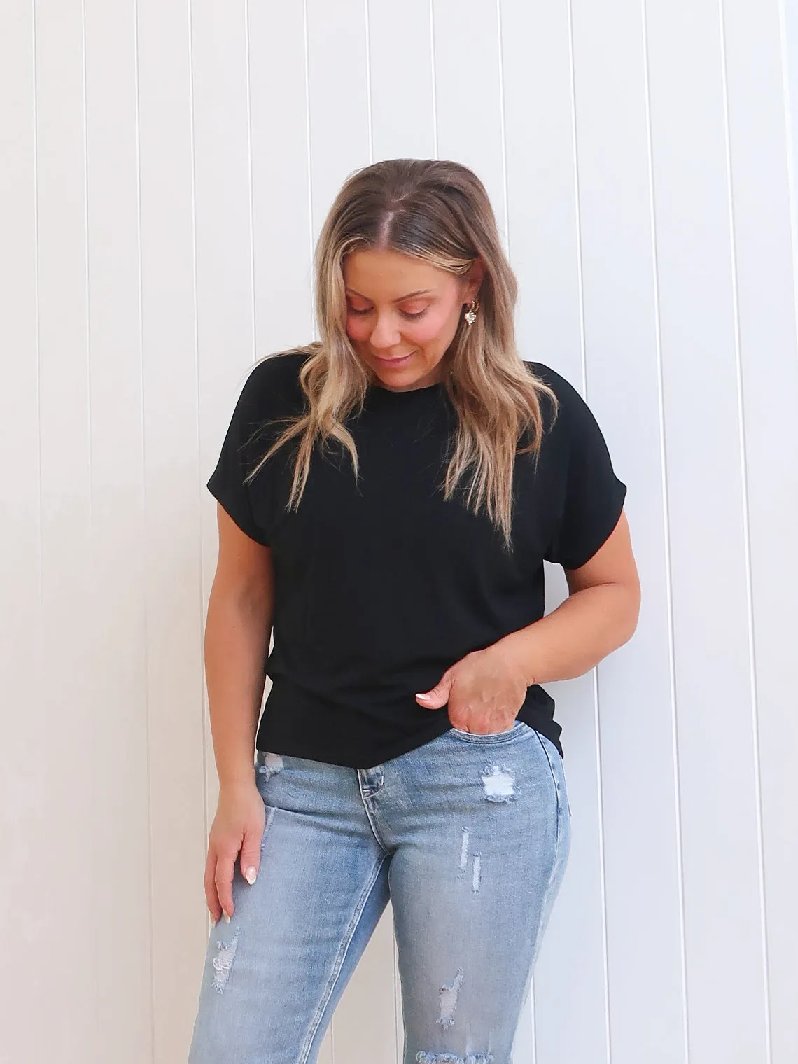 Pilling Resistant Finish Riley Tee - Black