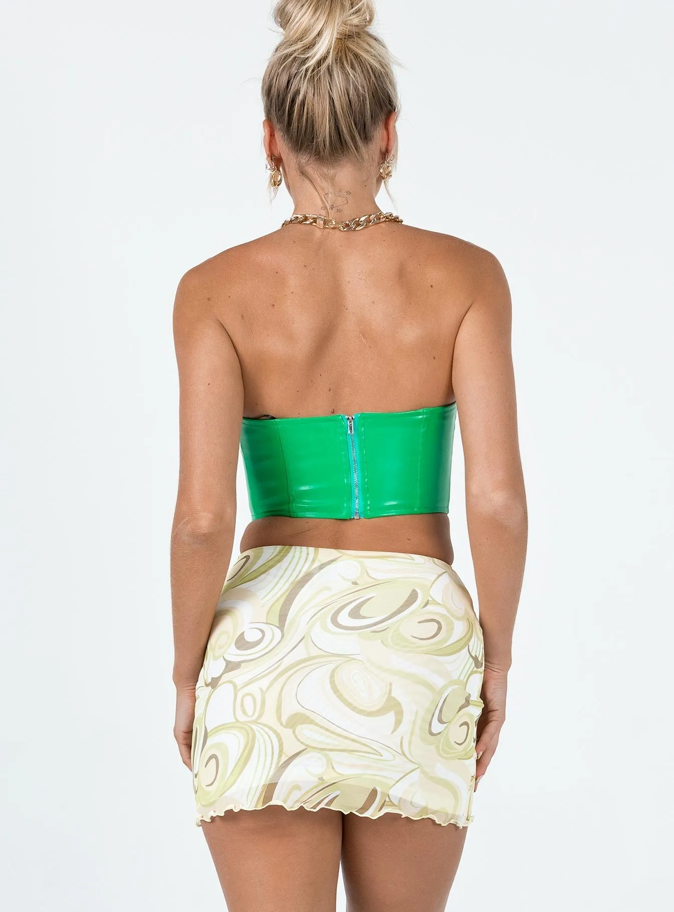 Linen Cotton Mix Wrap Closure Ringo Mini Skirt Yellow