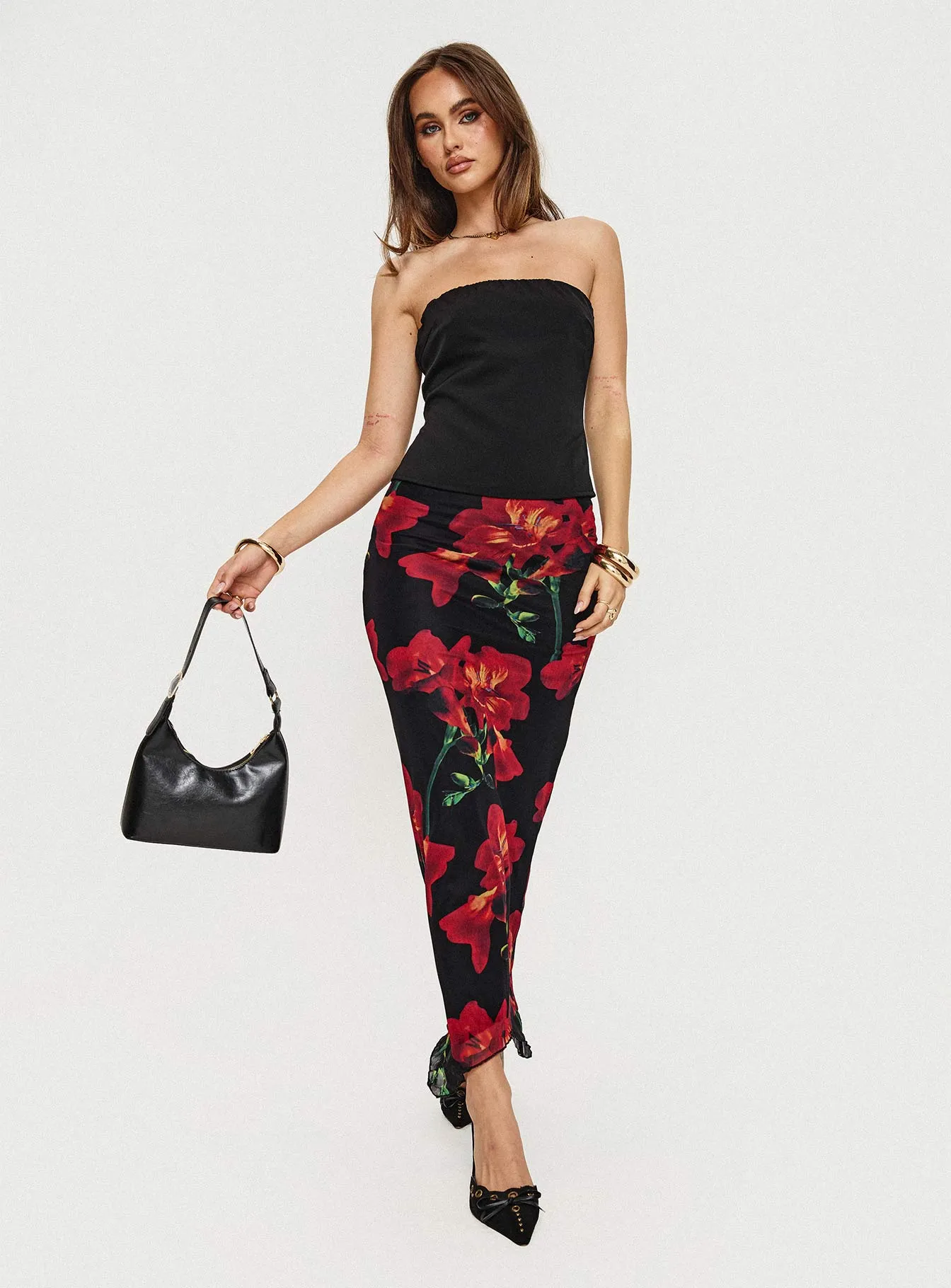 Rios Maxi Skirt Multi A Line Silhouette Hygienic Coating