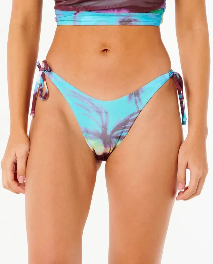 chlorine resistant Metallic-Shine Rip Curl Womens Bikini Bottoms Hidden Isles Tie Side Skimpy