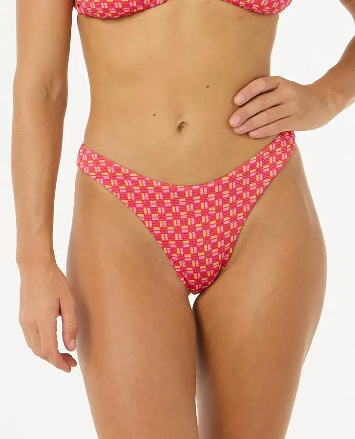 Anti Pilling Technology Saltwater Proof Elastic Rip Curl Womens Bikini Bottoms Shell Cove High Leg Cheeky