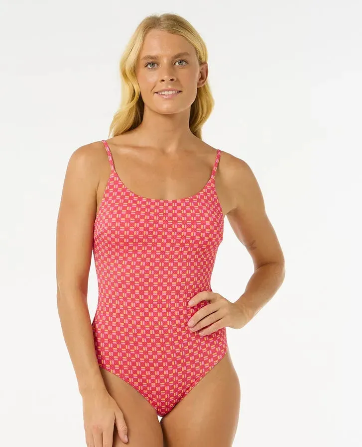 Tropical Escape Rip Curl Womens Swimsuit Shell Cove Cheeky One Piece