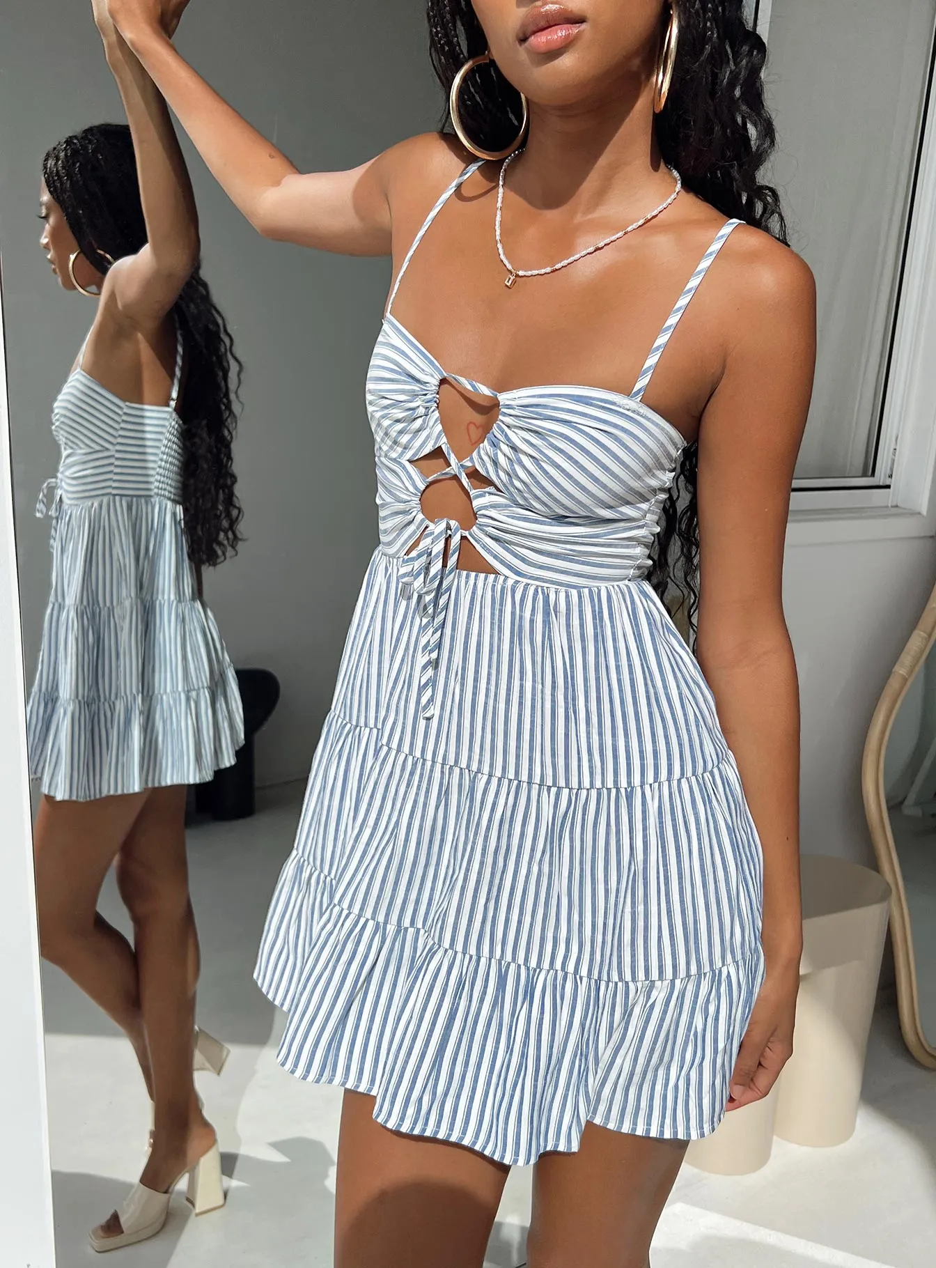 High low hem Smart Vibe Rise Up Mini Dress Navy