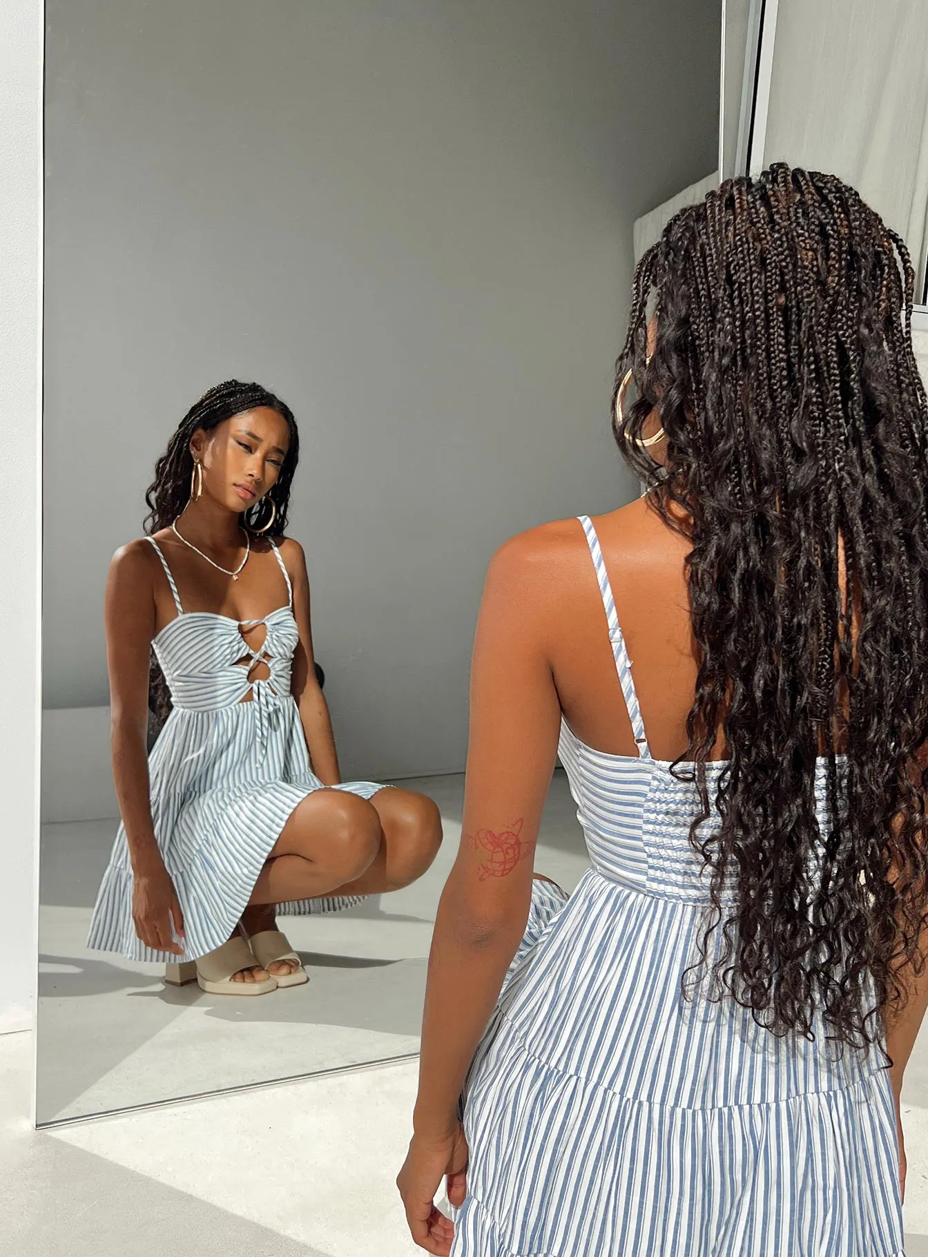 Rise Up Mini Dress Navy Layer Ready