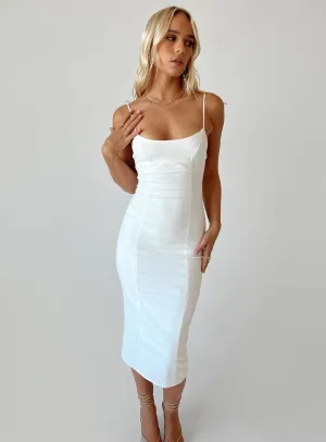 Sleek Fit Seasonal Must-Have Shafer Midi Dress White