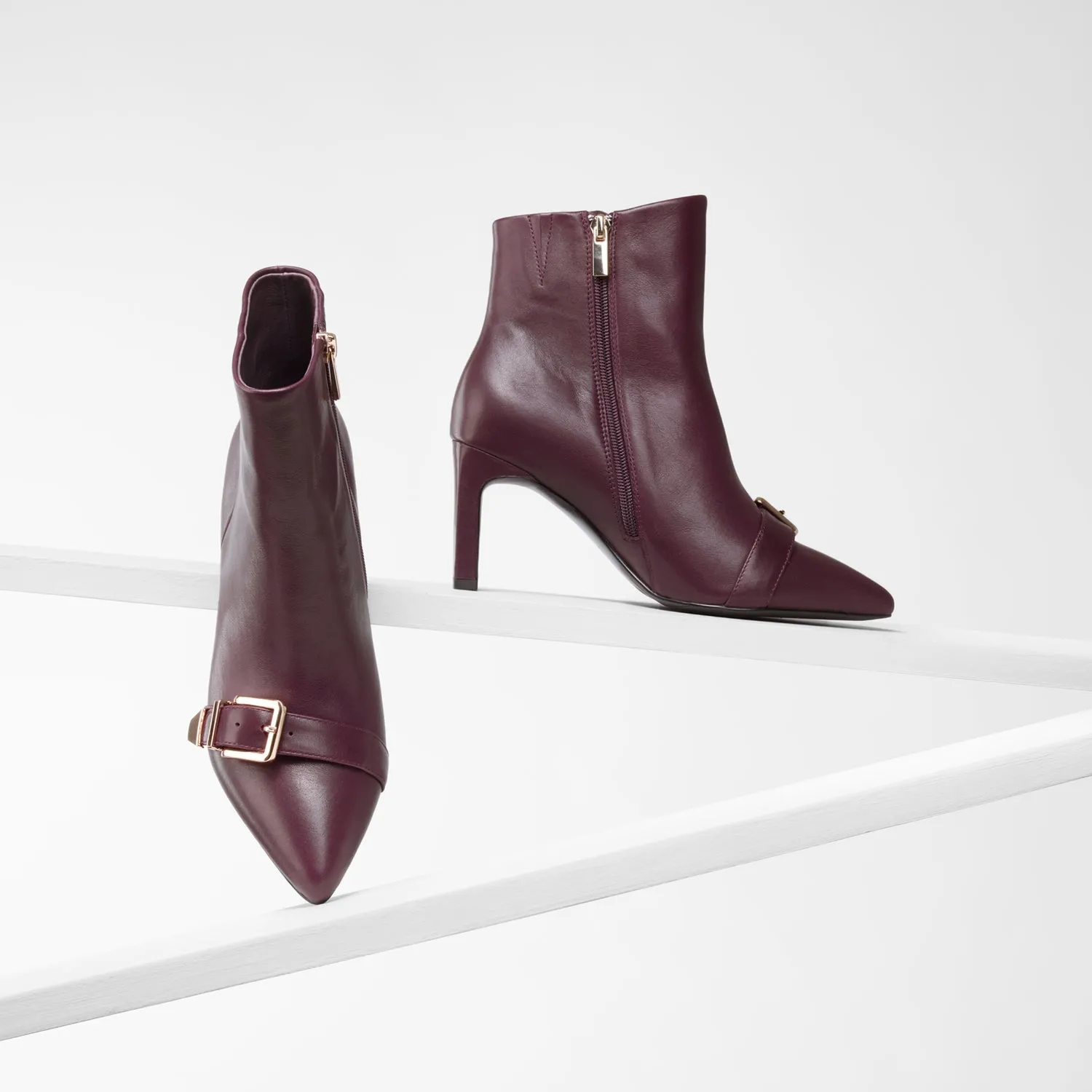 Rome Ltd Ed Ankle Boot | Oxblood leather Classic Edge Medium Heel