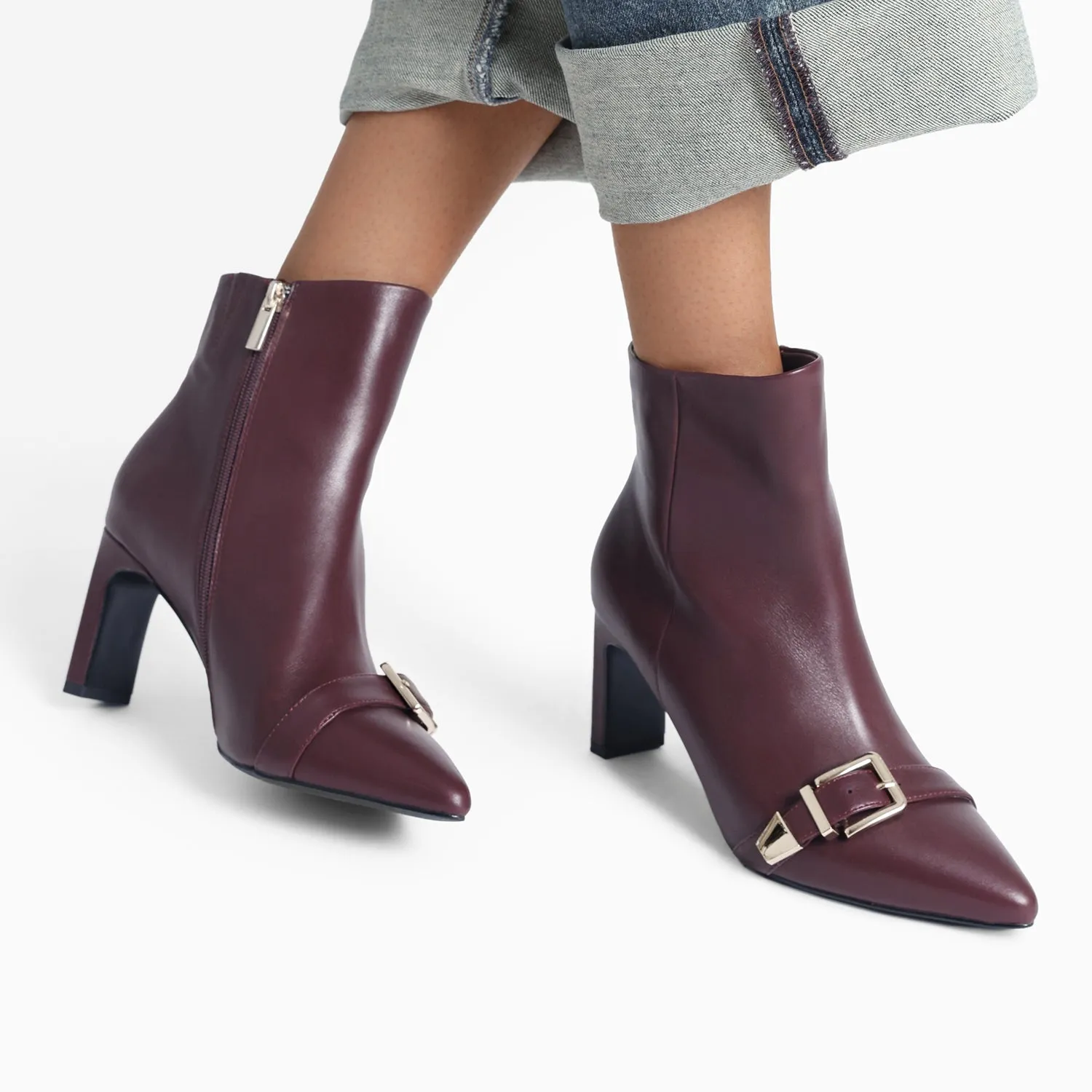 Rome Ltd Ed Ankle Boot | Oxblood leather High Heel