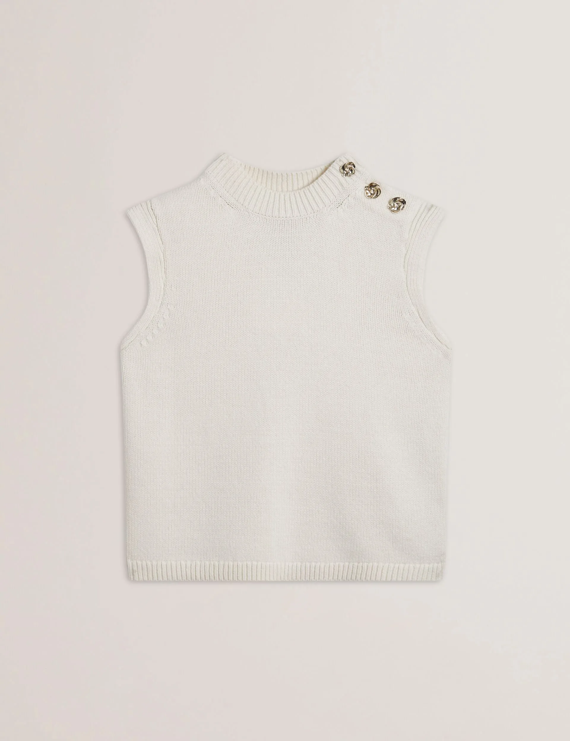 Minimalist Button Placket Recycled Polyester Thread RONDHER | IVORY