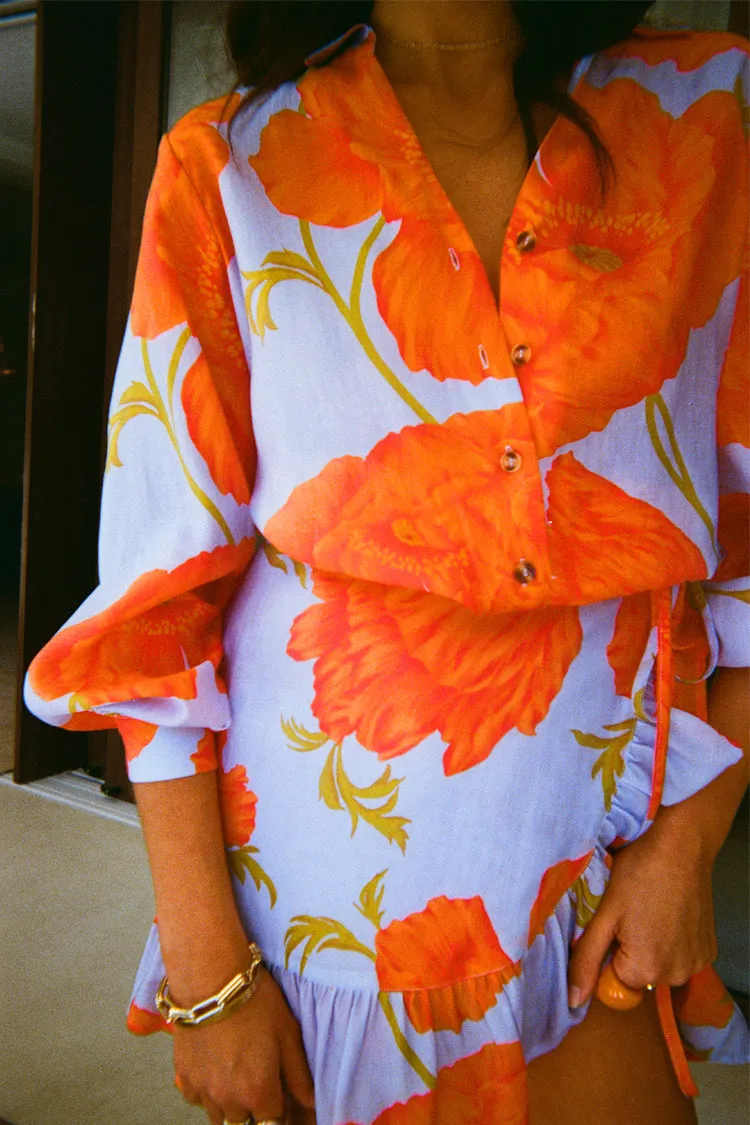 Non Irritating Collar No Fade Technology Blue Poppy Miley Shirt