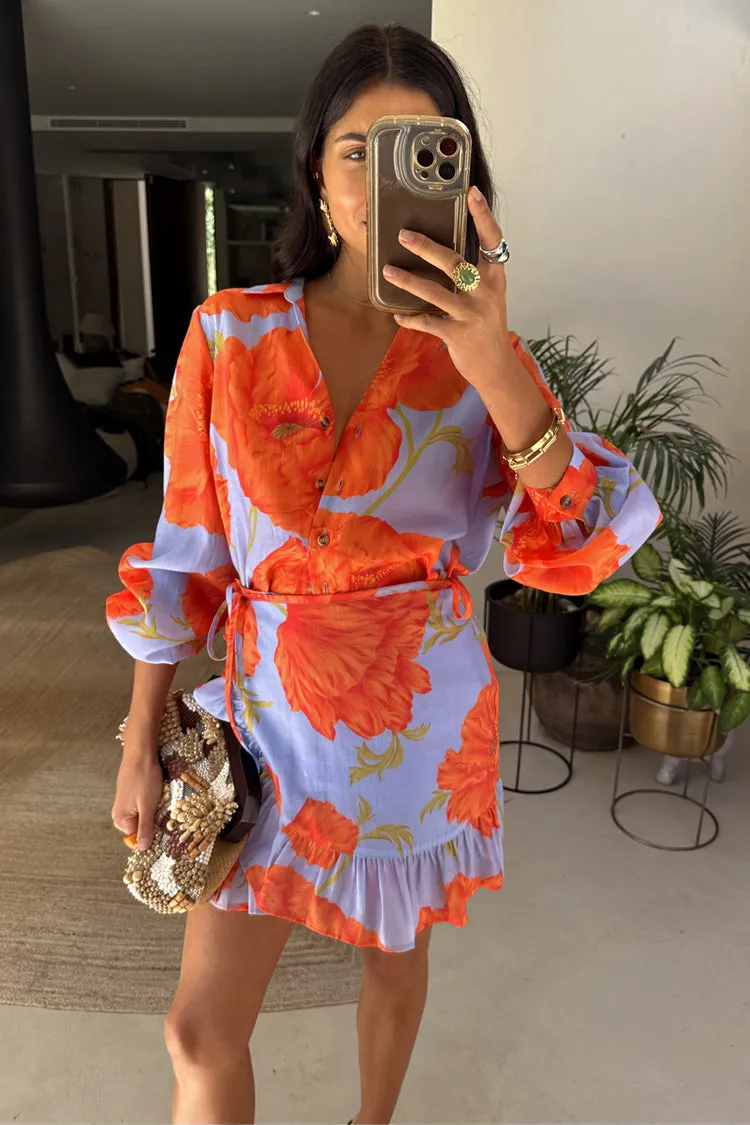 Plus size confidence Thermoregulating Fabric Blue Poppy Miley Shirt