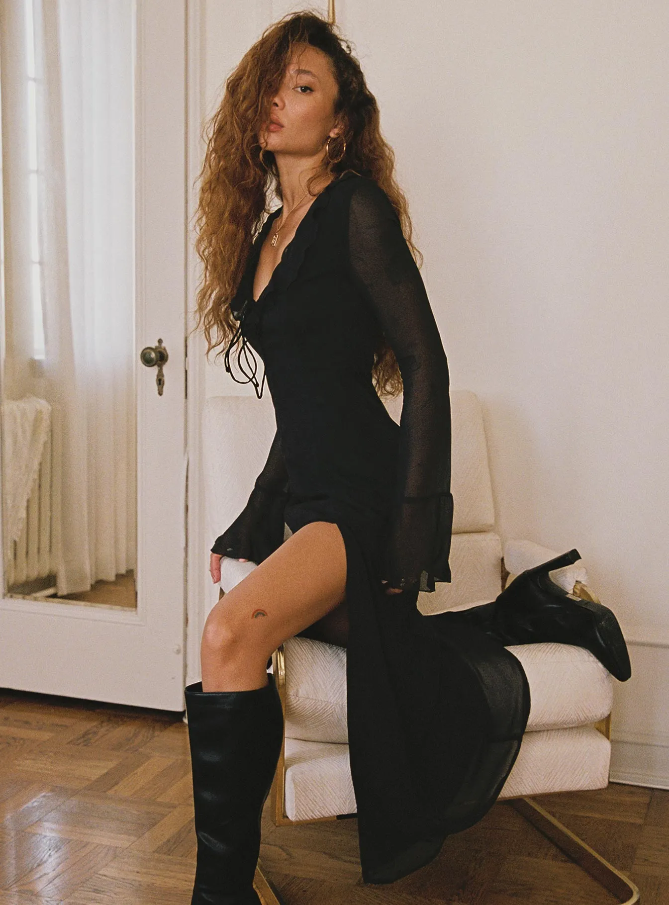 Rosalia Maxi Dress Black Calm Finish