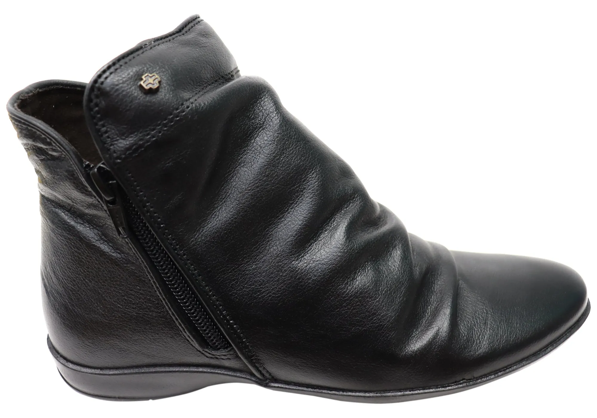 Urban Feel Insulated Comfort Perlatto Linda Womens Comfortable Leather Ankle Boots Made In Brazil