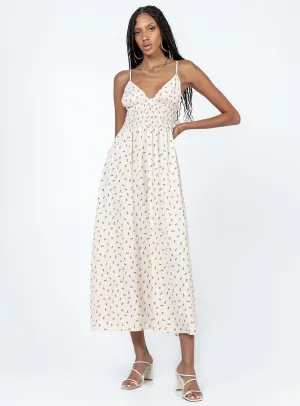 Roza Maxi Dress Beige Love Soft Bold Style