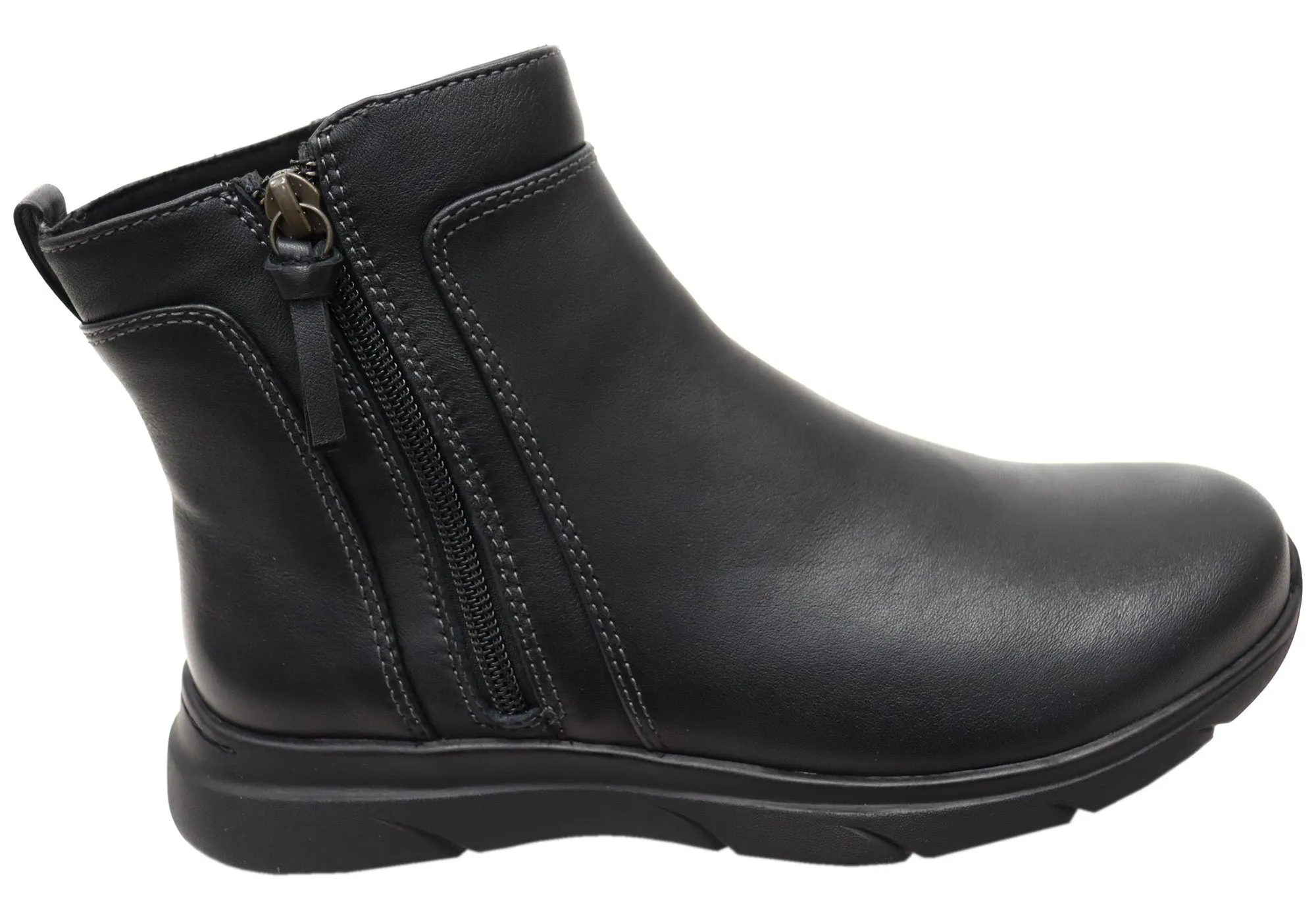 High Traction Weekend Wanderer Comfortiva Maxine Womens Comfortable Wide Fit Leather Ankle Boots