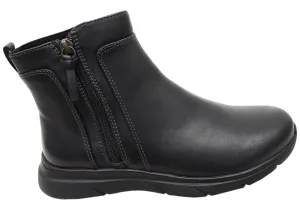 High Traction Weekend Wanderer Comfortiva Maxine Womens Comfortable Wide Fit Leather Ankle Boots