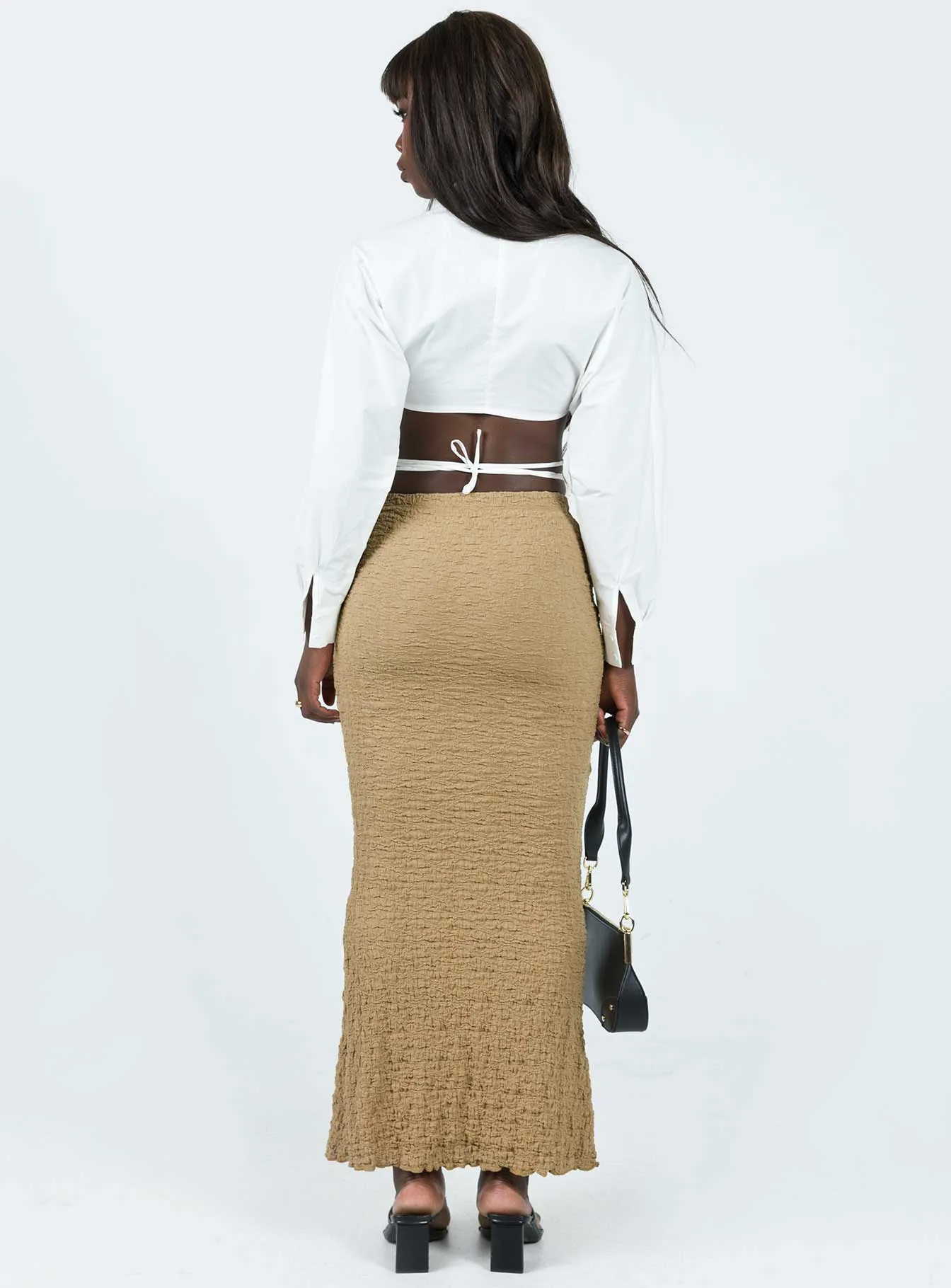 Wardrobe Hero Rubes Midi Skirt Beige