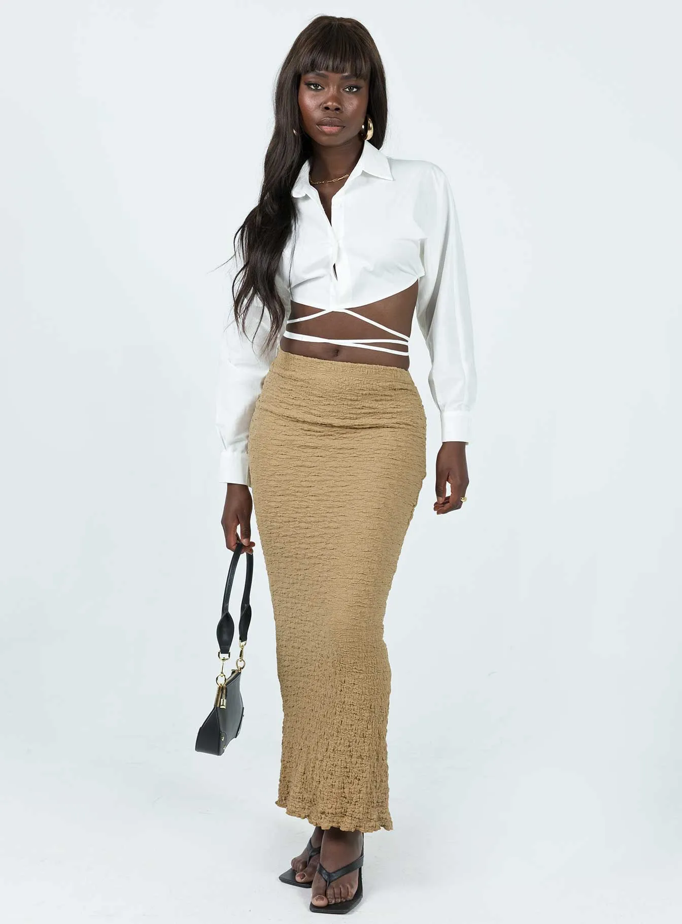 Rubes Midi Skirt Beige Quick Fit