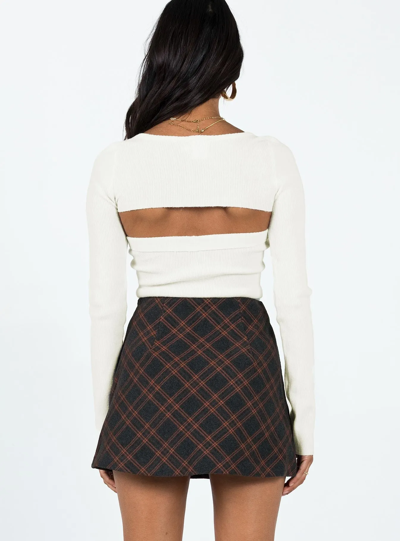 Fike Mini Skirt Charcoal No Ride Up High Street Chic