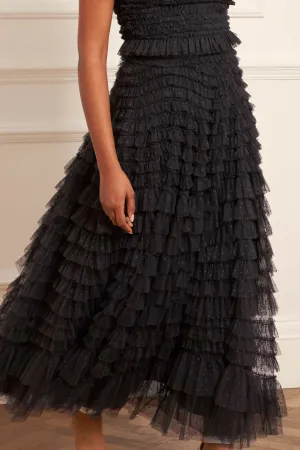 Street Vibe Unique Feature Hattie Ruffle Ankle Skirt