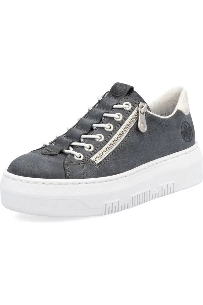 Rieker ladies sneakers M1953-14 in Navy Anti Odor Technology