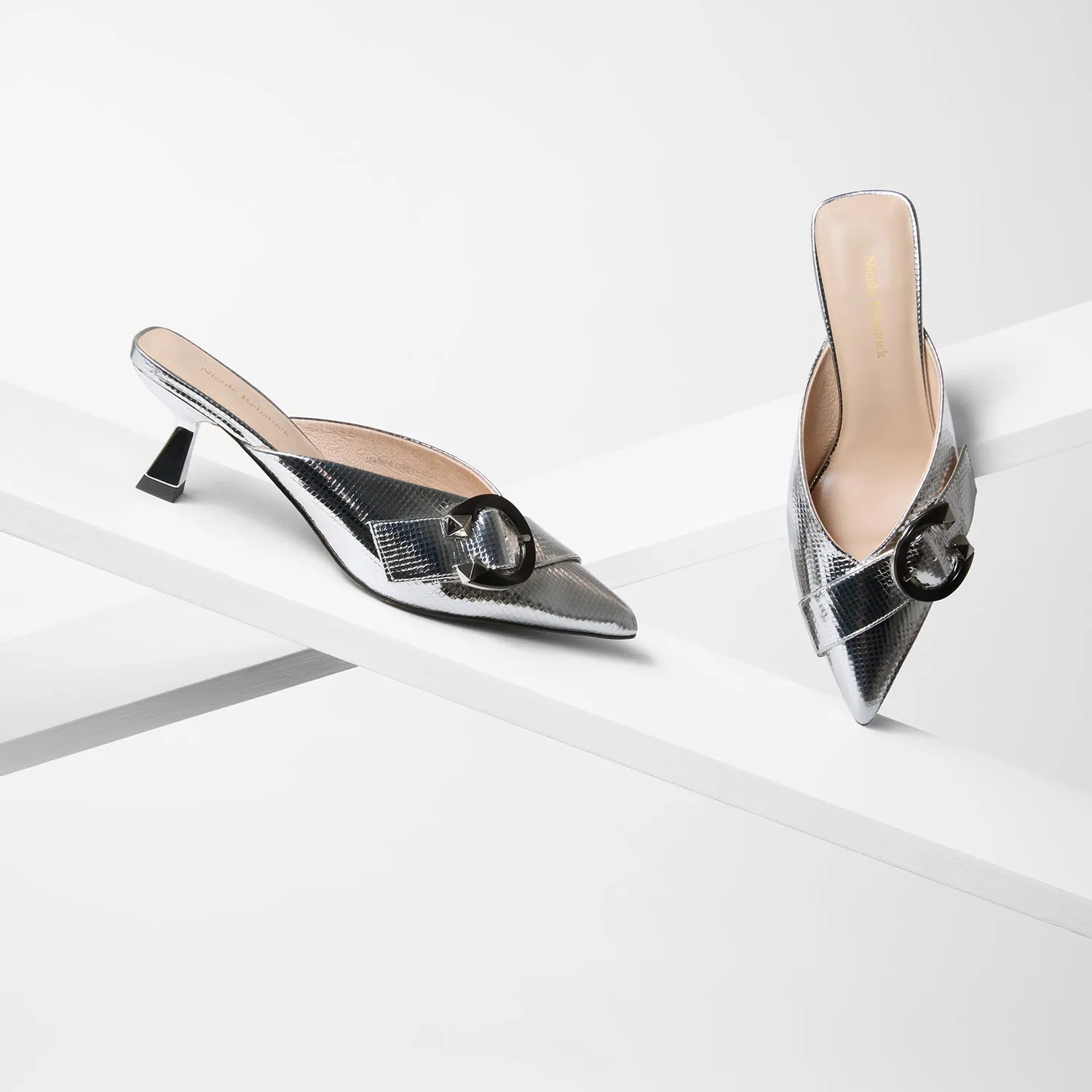 Sandro Mule Heel | Disco Ball Silver waterproof Elegant Sandals