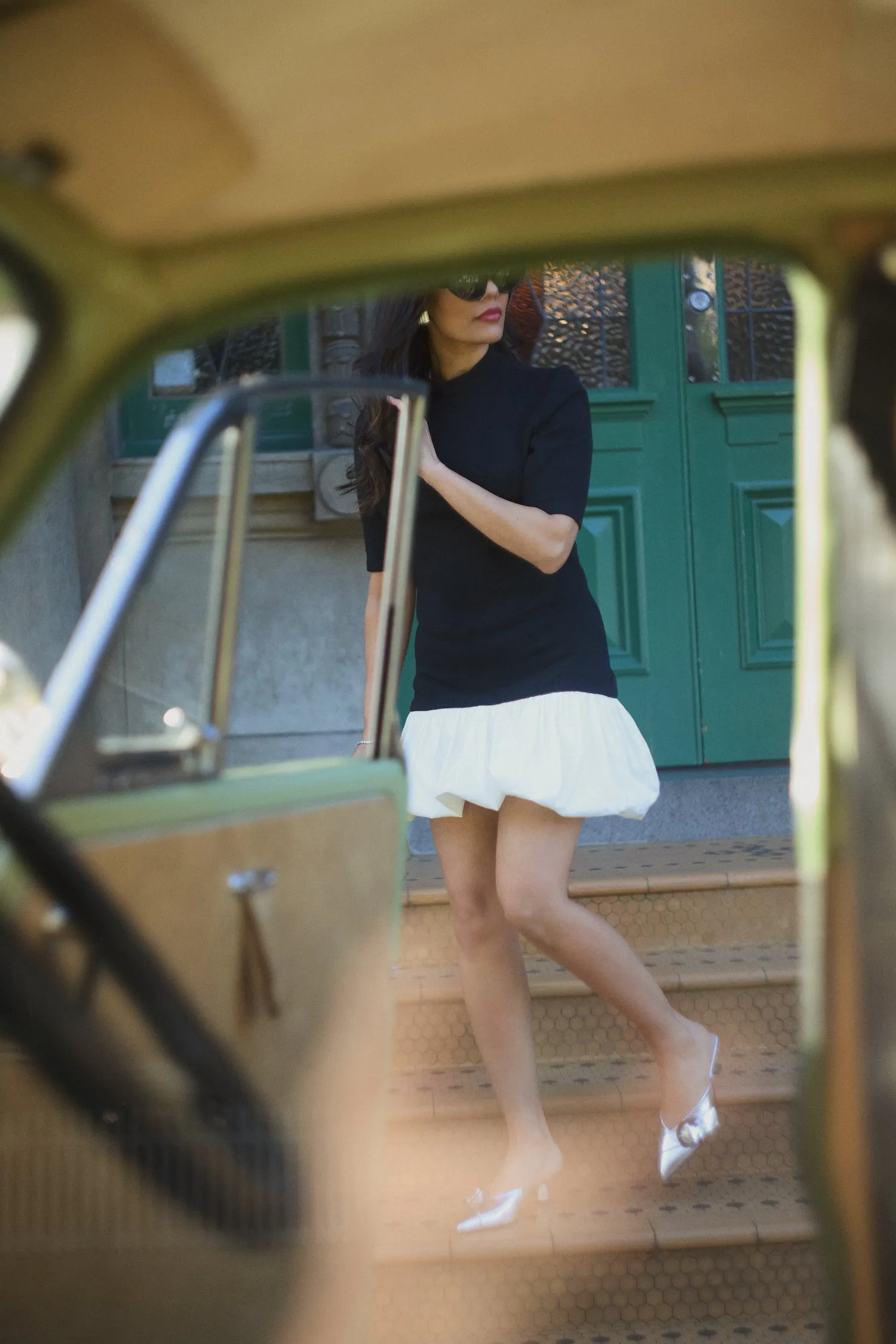 Christmas Party Heels Sandro Mule Heel | Disco Ball Silver