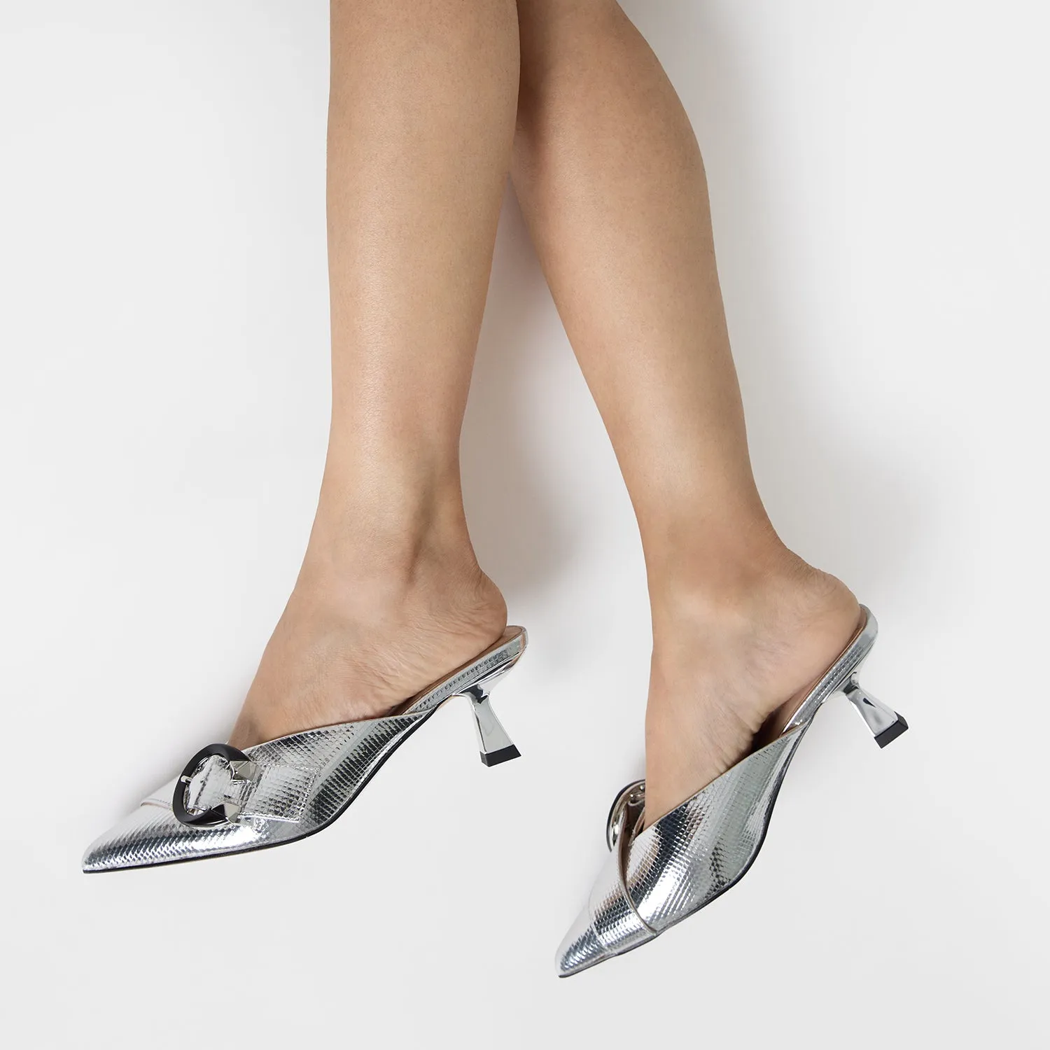 Daytime Heels Sandro Mule Heel | Disco Ball Silver