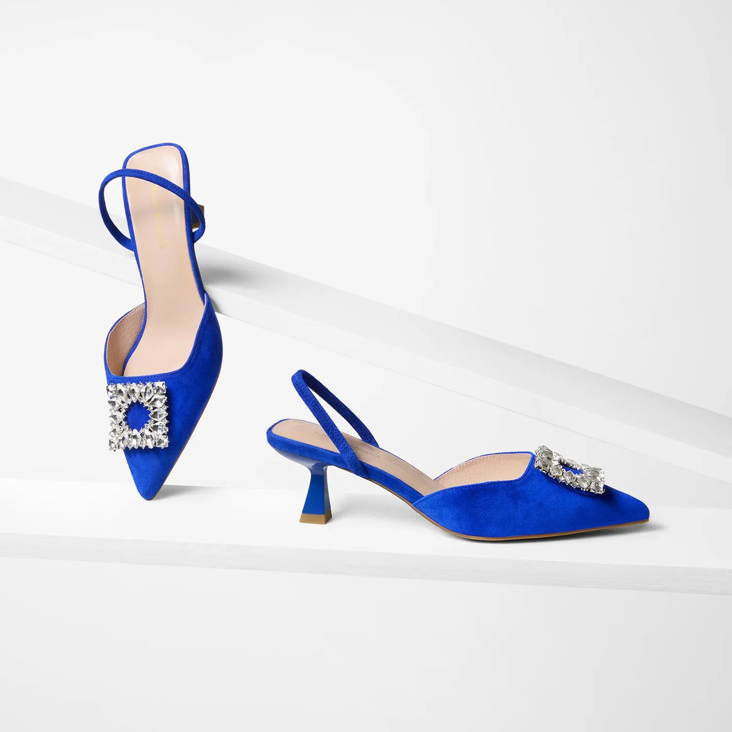 Anti Slip Feature Sasha Slingback Heel Ltd Ed | Cobalt Blue Suede