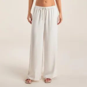 Satin Pants - Off White Bold Design