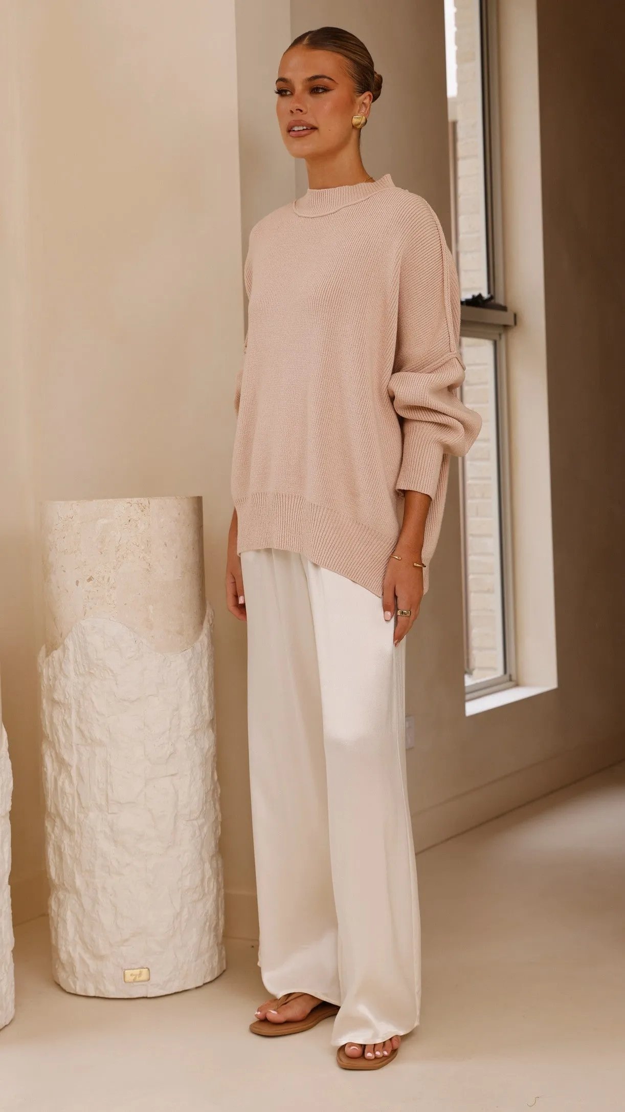 Eco Friendly Yarn Scarlett Sweater - Dusty Pink