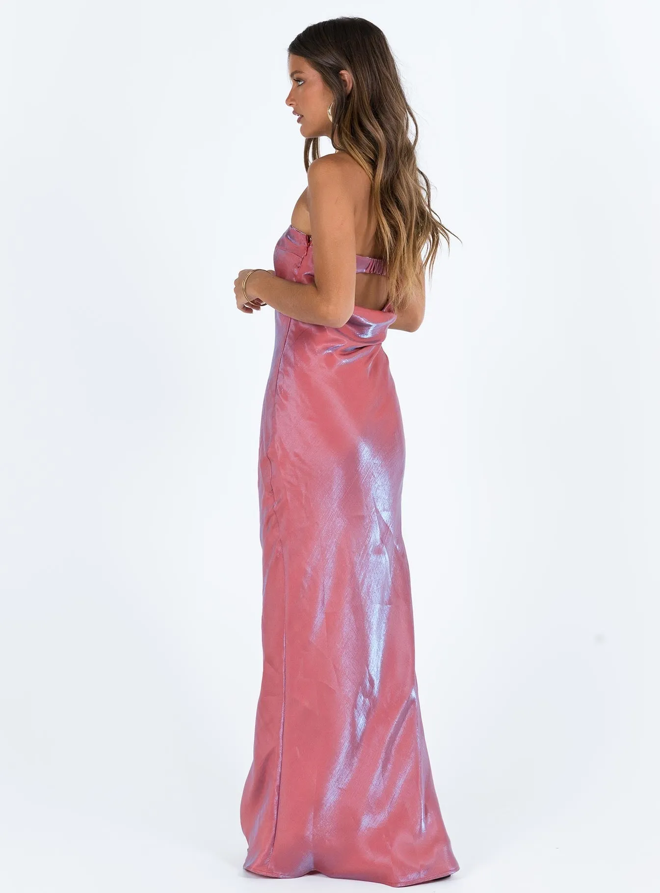 Semi Formal Aysa Strapless Maxi Dress Pink