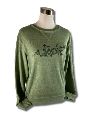 Seattle Skyline Sweatshirt Drawstring uncollared